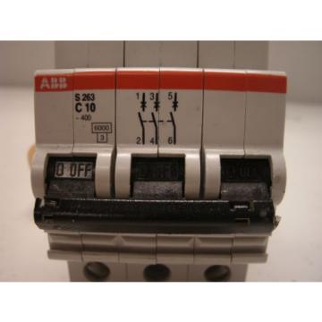 ABB S263-C10, 3-Pole 10 A 400VAC, C-Curve Circuit Breaker