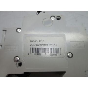 ABB S202 D13 Circuit Breaker, 2-Pole, 230V-400V