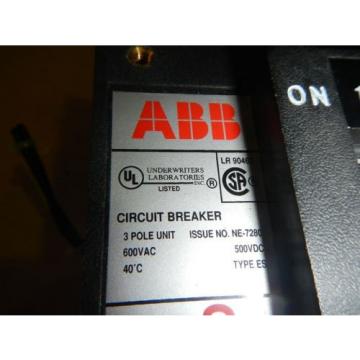 ABB 125A TYPE ES NE-7280 3 POLE 600VAC 500VDC CIRCUIT BREAKER