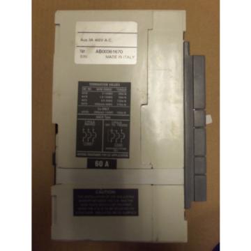 ABB S3N SACE S3 3 POLE 60 AMP CIRCUIT BREAKER AUX 3 amp 400v AB00361670