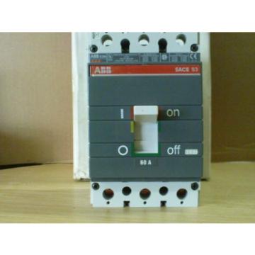 ABB S3NQ060TW SACE S3N  3 POLE 60 AMP 600 VOLT NEW CIRCUIT BREAKER