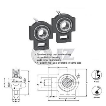 2x 1 7/16 in Take Up Units Cast Iron UCT207-23 Mounted Bearing UC207-23+T207