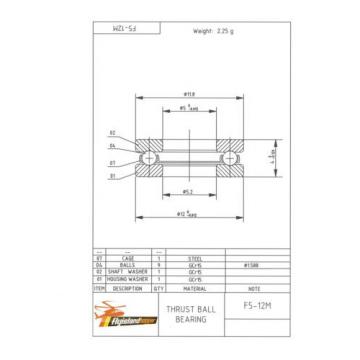 Axial Drucklager F 5-12 M 5x12x4 mm Thrust Ball Bearing F5-12M