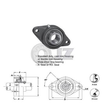 40 mm 2-Bolts Flange Units Cast Iron UCFL208 Mounted Bearing UC208 + FL208