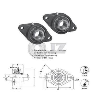 2x 2 in 2-Bolts Flange Units Cast Iron UCFL211-32 Mounted Bearing UC211-32+FL211