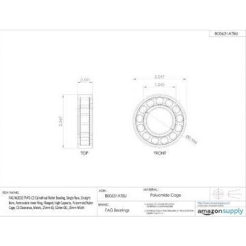 FAG Bearings FAG NJ205E-TVP2-C3 Cylindrical Roller Bearing, Single Row, Straight