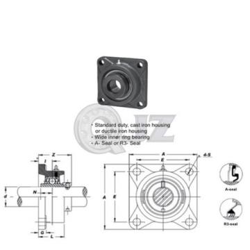 40 mm Square Flange Units Cast Iron HCFS208 Mounted Bearing HC208 + FS208 QTY:1