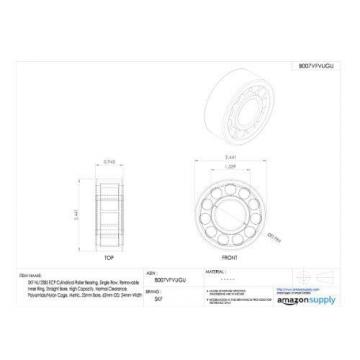 SKF NU 2305 ECP Cylindrical Roller Bearing, Single Row, Removable Inner Ring,