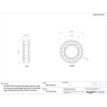 FAG Bearings FAG NJ2207E-TVP2-C3 Cylindrical Roller Bearing, Single Row,