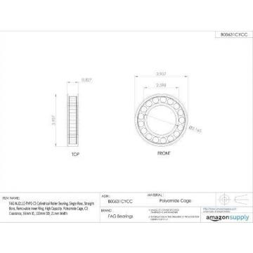 FAG Bearings FAG NU211E-TVP2-C3 Cylindrical Roller Bearing, Single Row, Straight