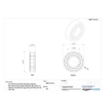 SKF NJ 205 ECP/C3 Cylindrical Roller Bearing, Single Row, Removable Inner Ring,