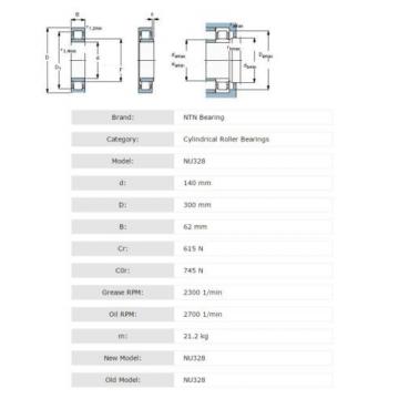 NTN NU328 cylindrical roller bearing outer and inner ring pack 300 X 140 X 62 mm