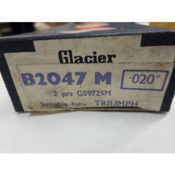 AC0065 - TRIUMPH 500 ROD BEARINGS .020 MADE IN UNITED KINGDOM - GLACIER - 2 PR