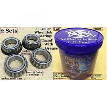 NEW 1&#034; One Inch Trailer Suspension Units Stub Axle Hub Tapered Wheel Bearings]]]