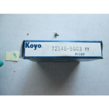 NEW IN BOX KOYO ANGULAR CONTACT BALL BEARING 7214B-5GC3 FY B1107 (Y3)