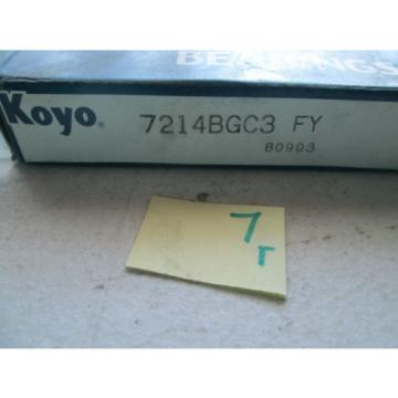 NEW IN BOX KOYO ANGULAR CONTACT BALL BEARING 7214BGC3 FY (Y4)