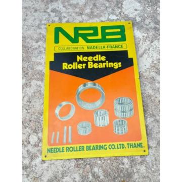 VINTAGE NEEDLE ROLLER BEARINGS&lt;NRB&gt;COLLOBRATION NADELLA-FRANCE AD TIN SIGN BOARD