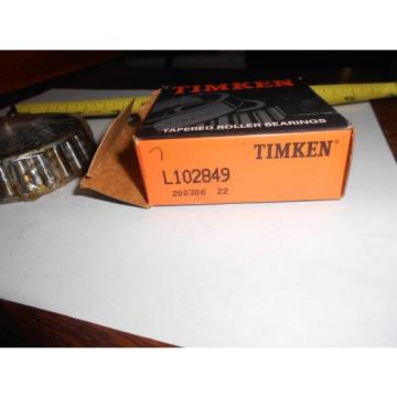 TIMKEN L102849  Tapered Roller Bearings Cone Precision Class Standard Single