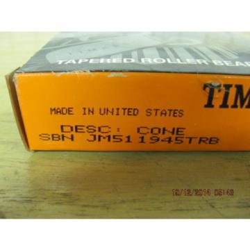 Timken  SBN JM511945TRB Tapered Roller Bearing Cone