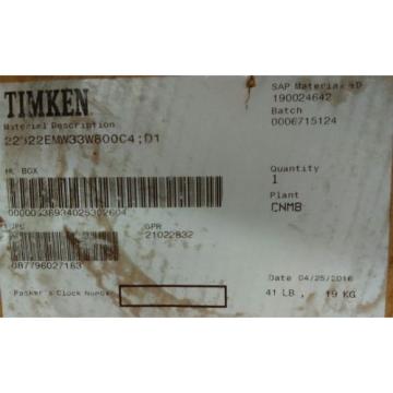 22322EMW33W800C4 Timken New Spherical Roller Bearing