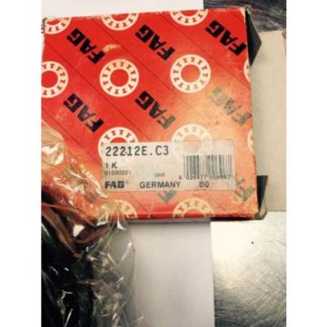 FAG BEARINGS 22212E.C3 Spherical Roller Bearing, Double Row, 60 mm bore