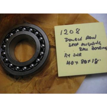 SNR ball bearings Brazil 1208 2 row ball race bearing. 40mm id x  80mm od x 18mm wide. Self aligning.