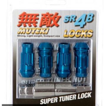 MUTEKI SR48 4 WHEELS LOCK LUG NUTS SET 12X1.5 1.5 ACORN RIMS OPEN END BLUE L