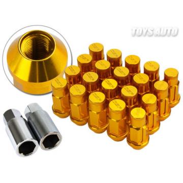 Godspeed Type4 50mm 31g FORGED RIM WHEEL LOCK LUG NUTS 12x1.25 w/ Key GOLD a