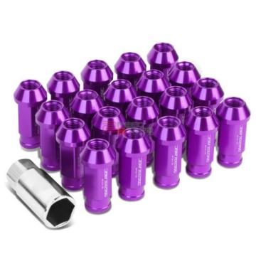 PURPLE 50MM M12 X 1.5 ALUMINUM WHEEL RIM LOCK ACORN TUNER LUG NUT+ADAPTER KEY