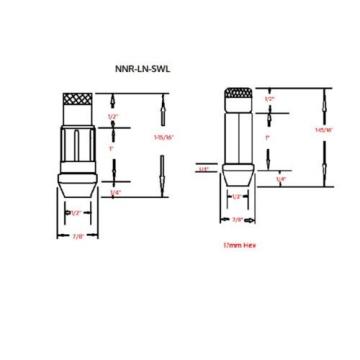 NNR Steel Extended Wheel Lug Nuts &amp; Locks Open Ended Polished 49mm 12x1.5 20pcs