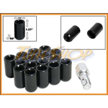 16 TUNER WHEEL LOCK LUG NUTS 8 POINT KEY 12X1.5 12 1.5 ACORN OPEN END BLACK L