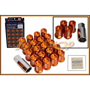 VOLK RACING RAYS STRAIGHT L42 DURA WHEELS LOCK LUG NUTS 12X1.5 1.5 RIM ORANGE L