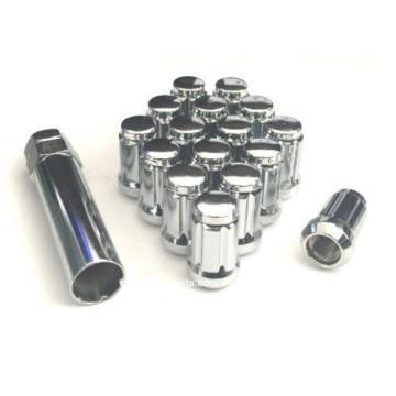 20 MUSTANG CHROME SPLINE LUG NUTS | 1/2-20 | CLOSED END |  LOCK KEY | JEEP | NEW