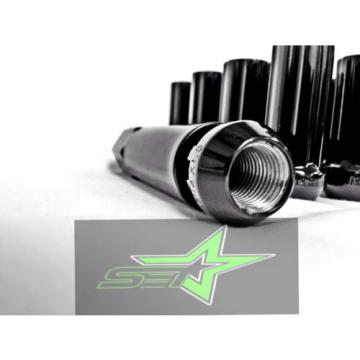 20 BLACK 7 SPLINE LUG NUTS +KEY | 9/16 | DODGE | CHRYSLER | MITSUBISHI | 2&#034; TALL