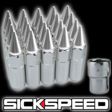 20 POLISHED SPIKED ALUMINUM EXTENDED 60MM LOCKING LUG NUTS WHEELS/RIM 12X1.5 L17