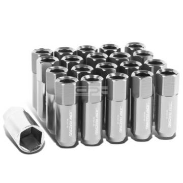 20PCS M12 X 1.5 EXTENDED ALUMINUM LOCKING LUG WHEEL ACORN TUNER LOCK NUTS SILVER