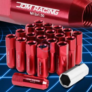 20pcs M12x1.5 Anodized 60mm Tuner Wheel Rim Locking Acorn Lug Nuts+Key Red