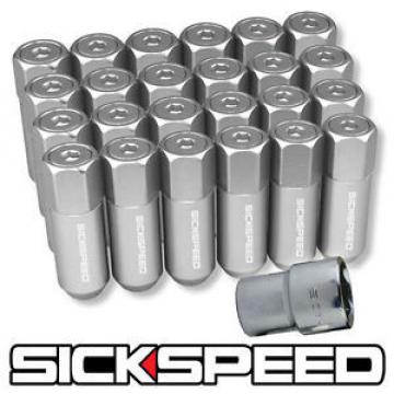 SICKSPEED 24 POLISHED CAPPED ALUMINUM EXTENDED 60MM LOCKING LUG NUTS 1/2x20 L23