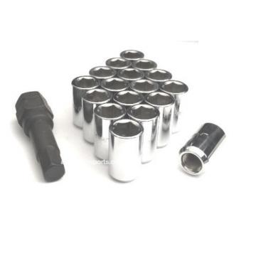 (20) 1/2 TUNER LUG NUTS ACORN OPEN END 6 POINT KEY WHEEL LOCKS CHROME 1/2-20