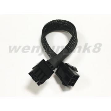 50PCS PCI Express 6pin to 8pin Video Card Power Adapter Cable Black Sleeved 24CM