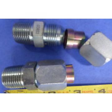 bi 1/2&#034; NPT X 5/8&#034; JIC UNION W/NUT-FERRULE PIPE SLEEVE ADAPTER, LOT OF 2