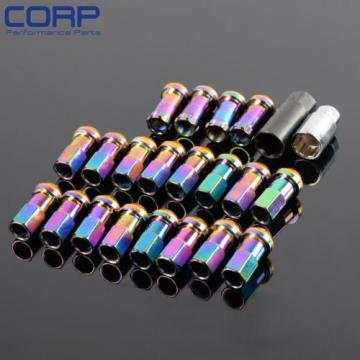 JDM Racing Wheel R40 Chrome Titanium Coating Lug Nuts Lock Set 1.25 X M12 20PCS