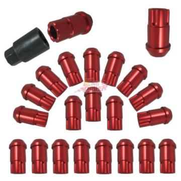 20PC FOR HONDA ACURA 12X1.5MM ALUMINUM RACING LOCKING LUG NUTS SET RED