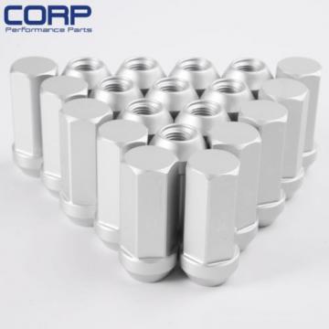 M12x1.5MM 20 PCS Aluminum Wheel Nut Lug Nuts Openended With Locking Key Sliver