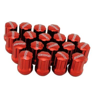 Car M12 1.5mm Steel Racing Wheel Lug Lock Gear Nuts With Installation Tools Red