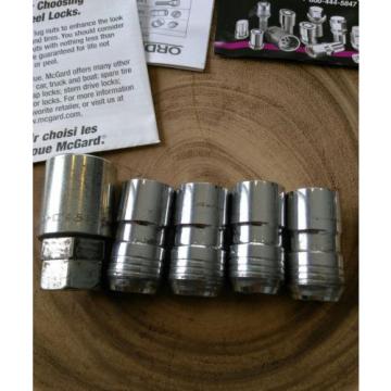 McGard 24215 Chrome 14x1.5 Cone Seat Locking Lug Nuts - 4 Wheel Locks and 1 Key