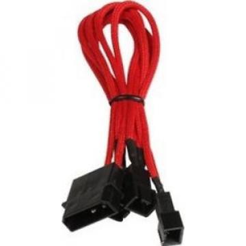 Cavo BitFenix Molex su 3x 3-Pin Adapter 20cm - sleeved rosso/nero