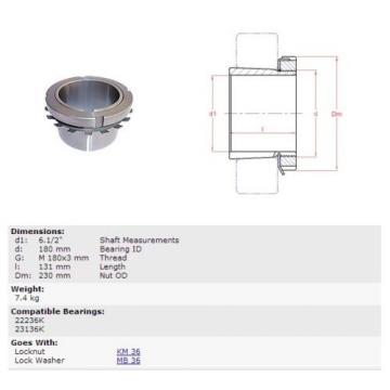 SKF adapter sleeve with nut and locking device HE 3136