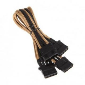 Cavo BitFenix Molex su 3x Molex Adapter 55 cm - sleeved gold/nero