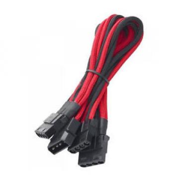 Cavo BitFenix Molex su 3x Molex Adapter 55 cm - sleeved nero/rosso